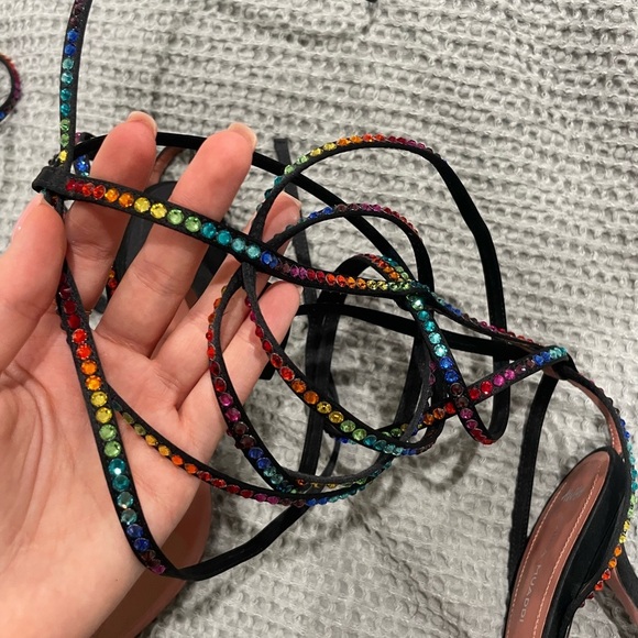 🔥SEND OFFERS🔥 Amina Muaddi x AWGE LSD embellished satin sandals​​ - Picture 13 of 16